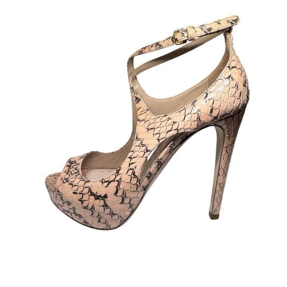 $1495 MIU MIU BEIGE SNAKE PHYTHON SKIN LEATHER PLATFORM HIGH HEEL PUMPS SHOES 39 - Picture 1 of 9